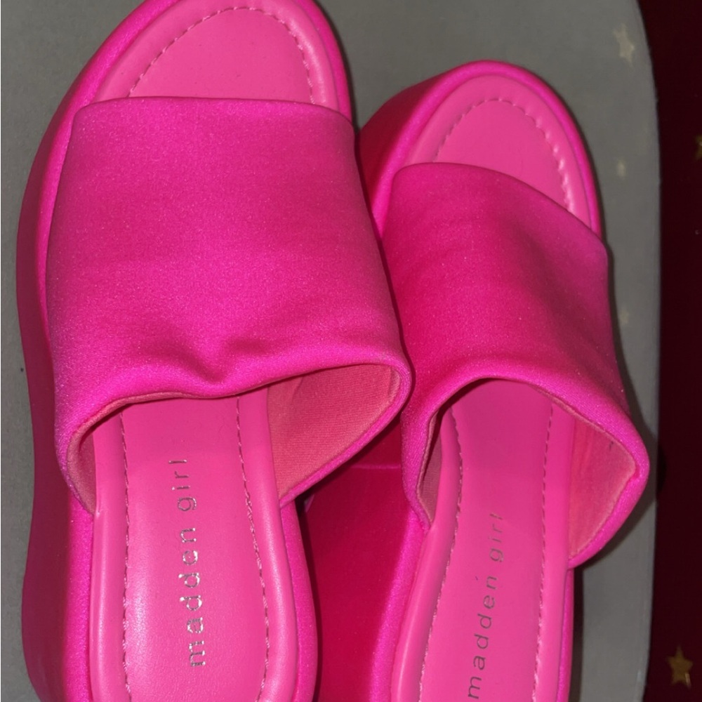 Madden Girl Vibrant Pink Slide Sandals